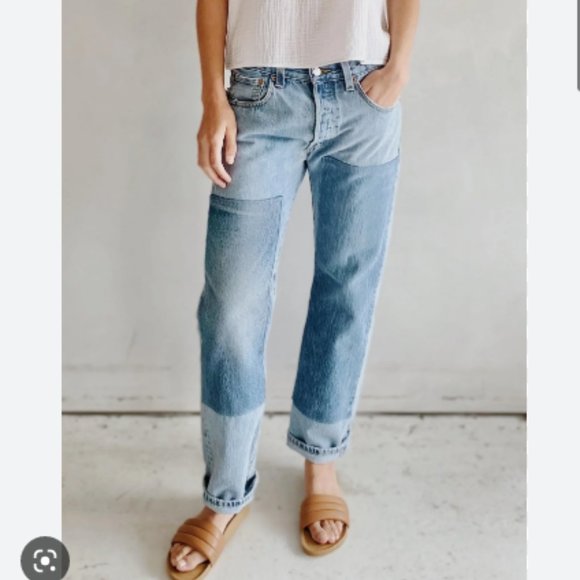 B SIDES Women's Straight Leg Jeans - Light Blue - Picture 1 of 7